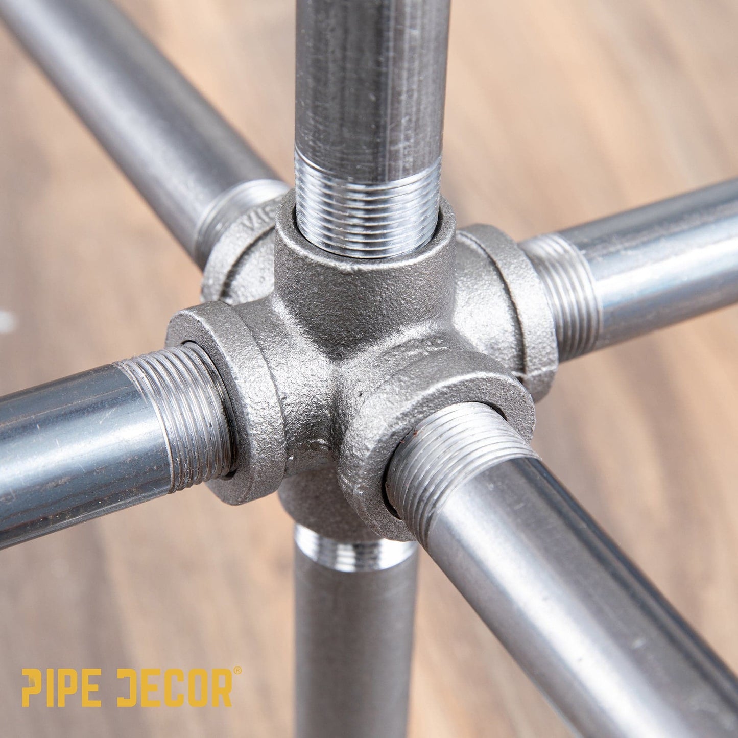 3/4 in. Black 6-Way Fitting PIPE DECOR