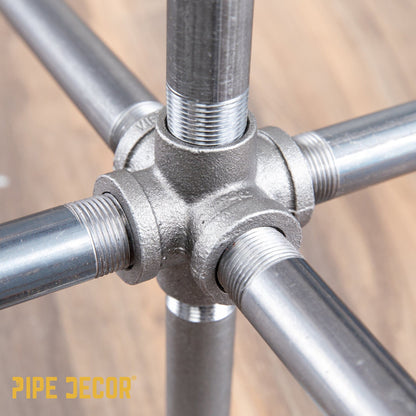 3/4 in. Black 6-Way Fitting PIPE DECOR