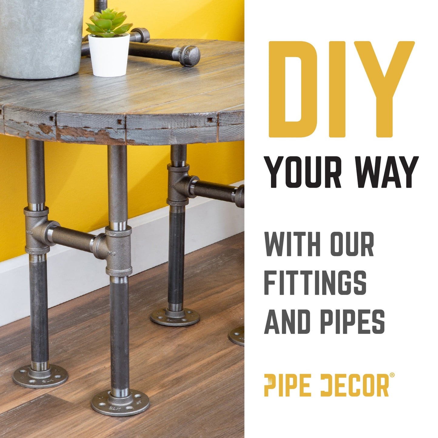 1 in. Black 5-Way Fitting PIPE DECOR
