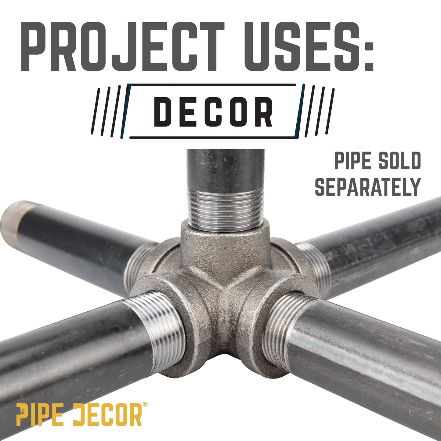 1 in. Black 5-Way Fitting PIPE DECOR