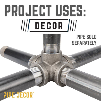 1 in. Black 5-Way Fitting PIPE DECOR