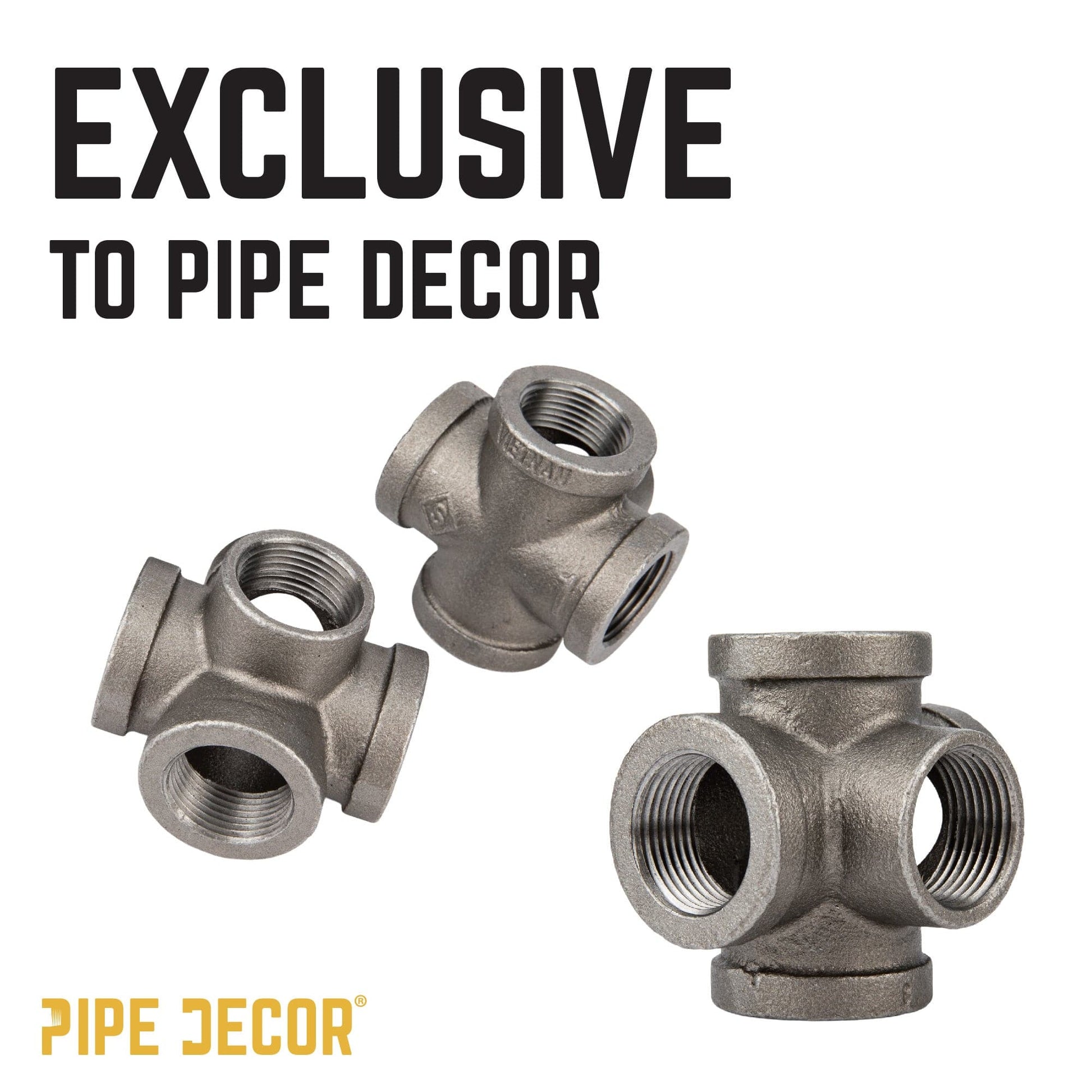 1 in. Black 5-Way Fitting PIPE DECOR