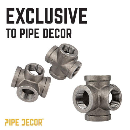 1 in. Black 5-Way Fitting PIPE DECOR