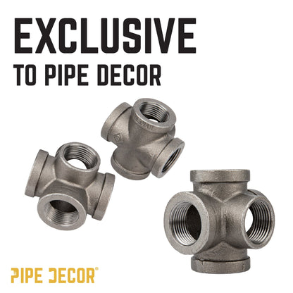 3/4 in. Black 5-Way Fitting PIPE DECOR