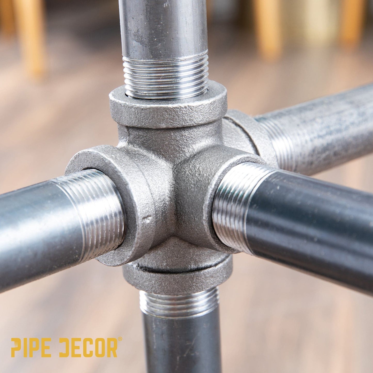 3/4 in. Black 5-Way Fitting PIPE DECOR