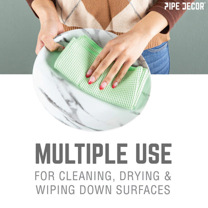 Microfiber Cleaning Cloth, Multi-purpose Lint-Free Towels, 4-Pack PIPE DECOR