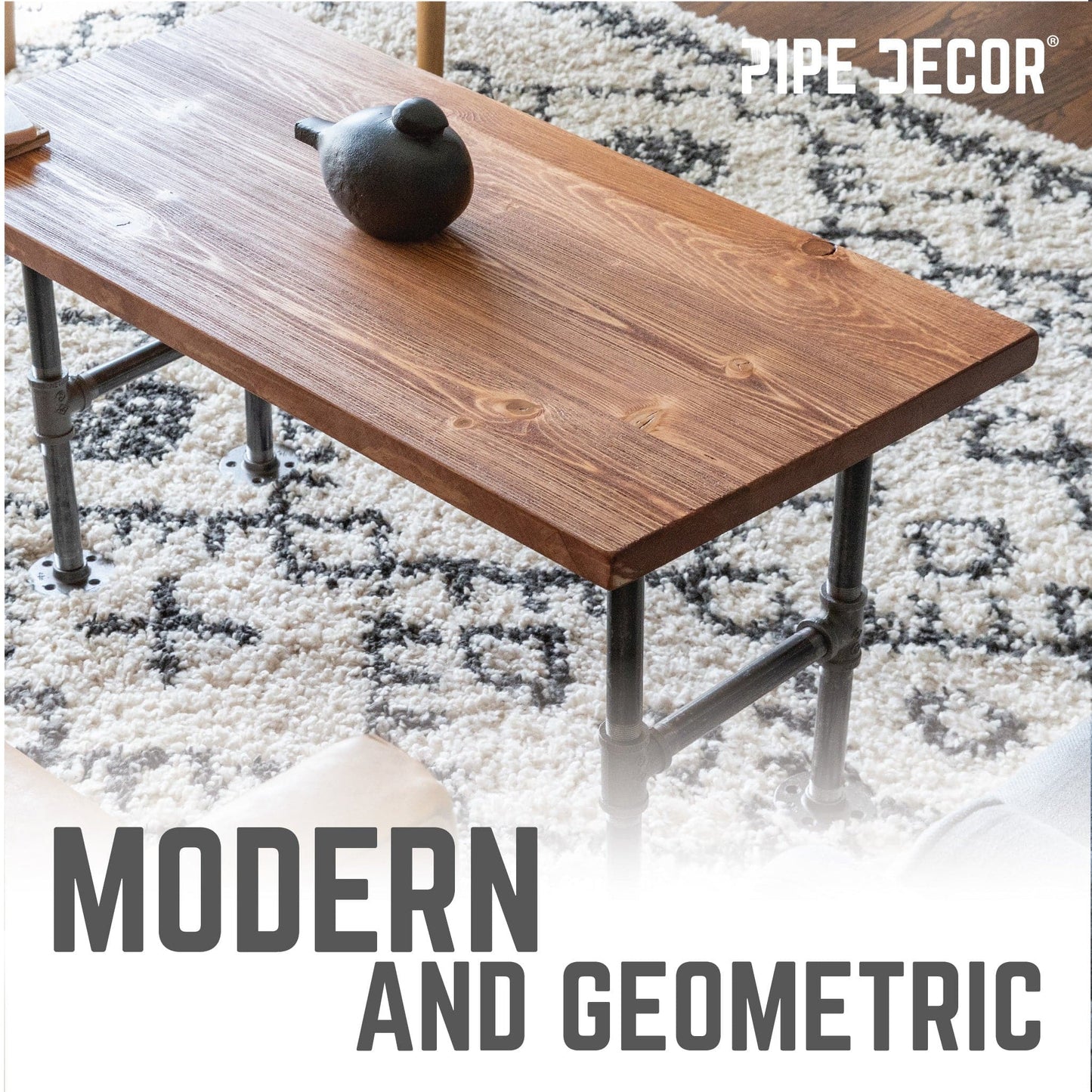 3/4 in. H Round Flange Pipe Kit for Coffee Table/Bench Legs PIPE DECOR