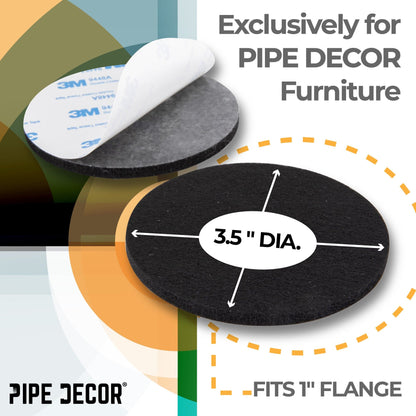 Heavy Duty Round Felt Pad for 1 in. Pipe Floor Flange, 3.5 in. Diameter (4-Pack) PIPE DECOR