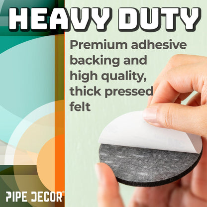Heavy Duty Round Felt Pad for 1 in. Pipe Floor Flange, 3.5 in. Diameter (4-Pack) PIPE DECOR