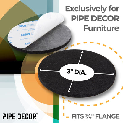 Heavy Duty Round Felt Pad for 3/4 in. Pipe Floor Flange, 3 in. Diameter (4-Pack) PIPE DECOR