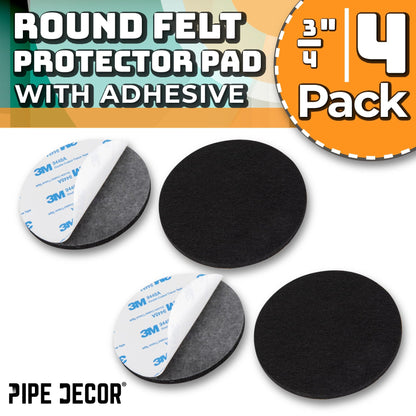 Heavy Duty Round Felt Pad for 3/4 in. Pipe Floor Flange, 3 in. Diameter (4-Pack) PIPE DECOR