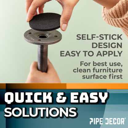 Heavy Duty Round Felt Pad for 3/4 in. Pipe Floor Flange, 3 in. Diameter (4-Pack) PIPE DECOR