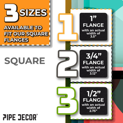 Heavy Duty Square Felt Pad for 1 in. Pipe Floor Flange, 3.5 in. x 3.5 in. (4-Pack) PIPE DECOR