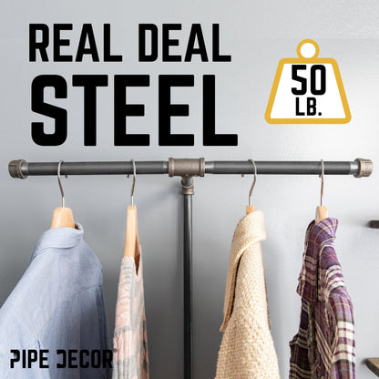 Freestanding Tee-Style Pipe Clothing Rack PIPE DECOR
