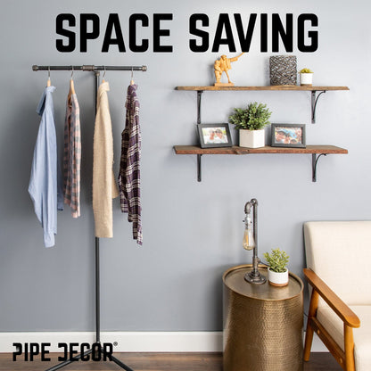 Freestanding Tee-Style Pipe Clothing Rack PIPE DECOR