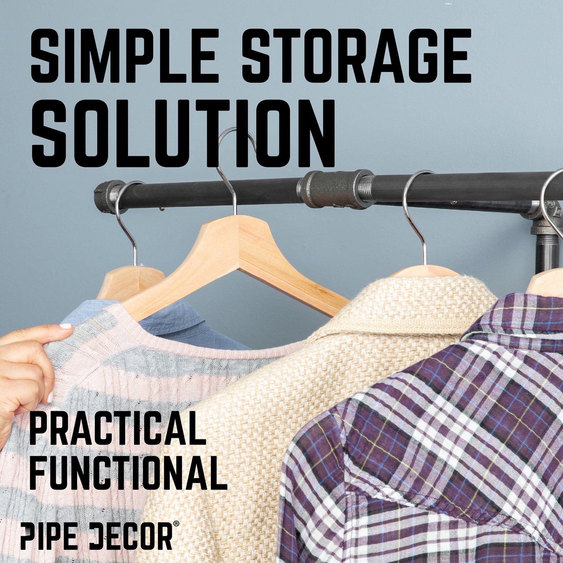 Freestanding Tee-Style Pipe Clothing Rack PIPE DECOR
