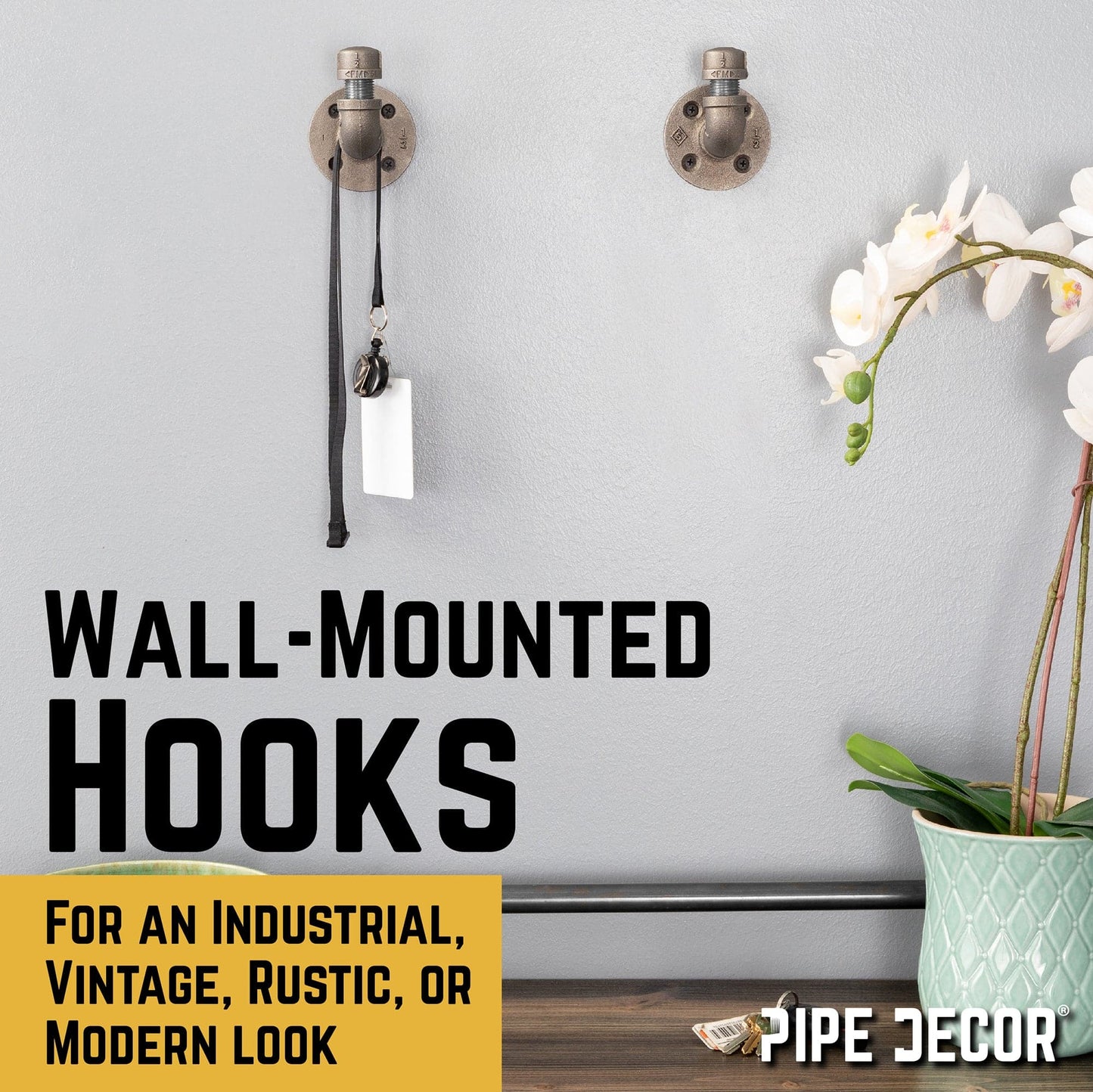 90 Degree Elbow Wall Hook Kit (2 Pack) PIPE DECOR