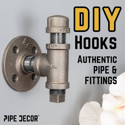Tee-Shaped Wall Hook Kit (2 Pack) PIPE DECOR
