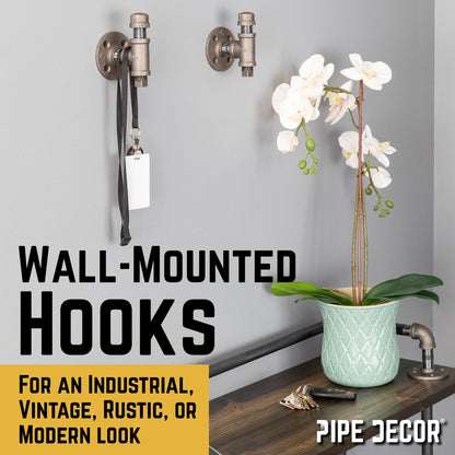 Tee-Shaped Wall Hook Kit (2 Pack) PIPE DECOR