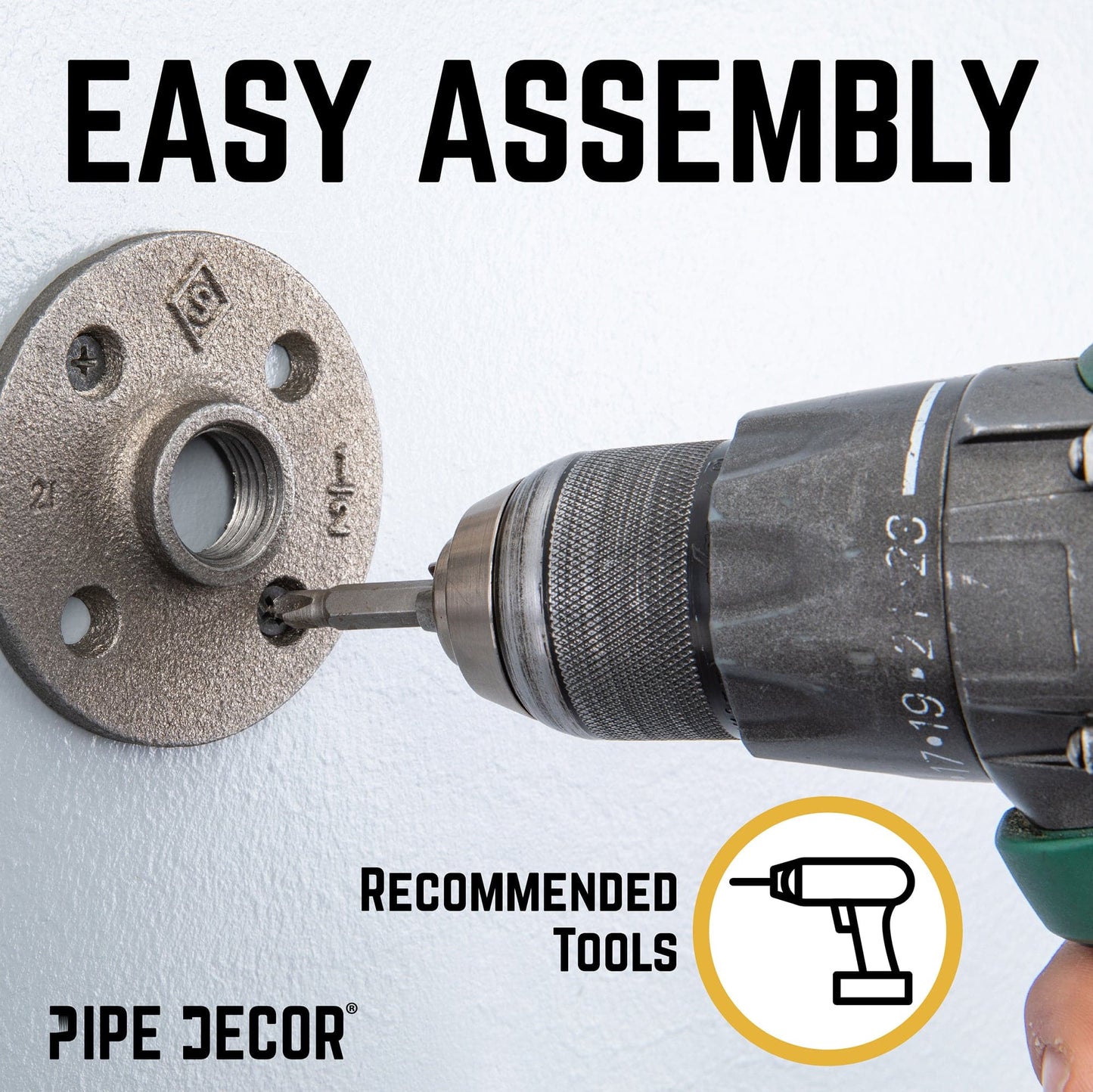Tee-Shaped Wall Hook Kit (2 Pack) PIPE DECOR