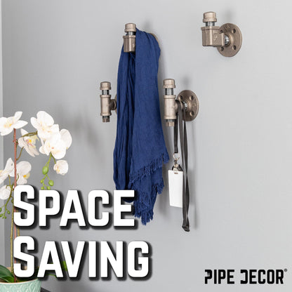 Tee-Shaped Wall Hook Kit (2 Pack) PIPE DECOR