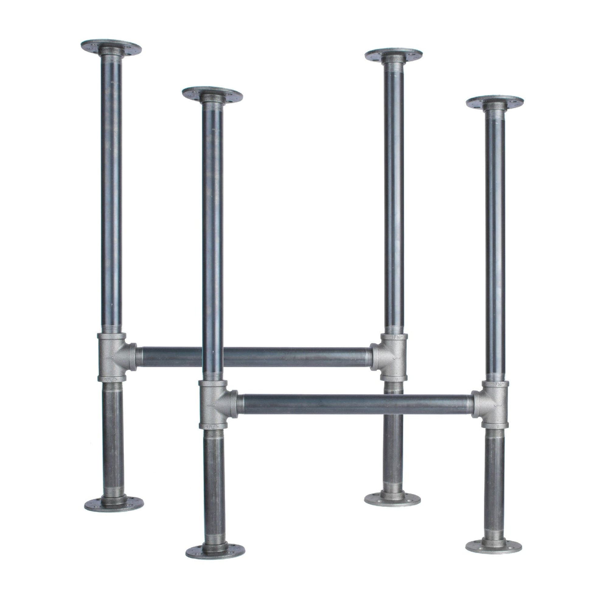1 in. Heavy Duty H Round Flange Pipe Legs, for Restore Wood Dining Tabletops PIPE DECOR
