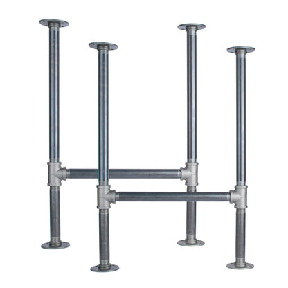 1 in. Heavy Duty H Round Flange Pipe Legs, for Restore Wood Dining Tabletops PIPE DECOR