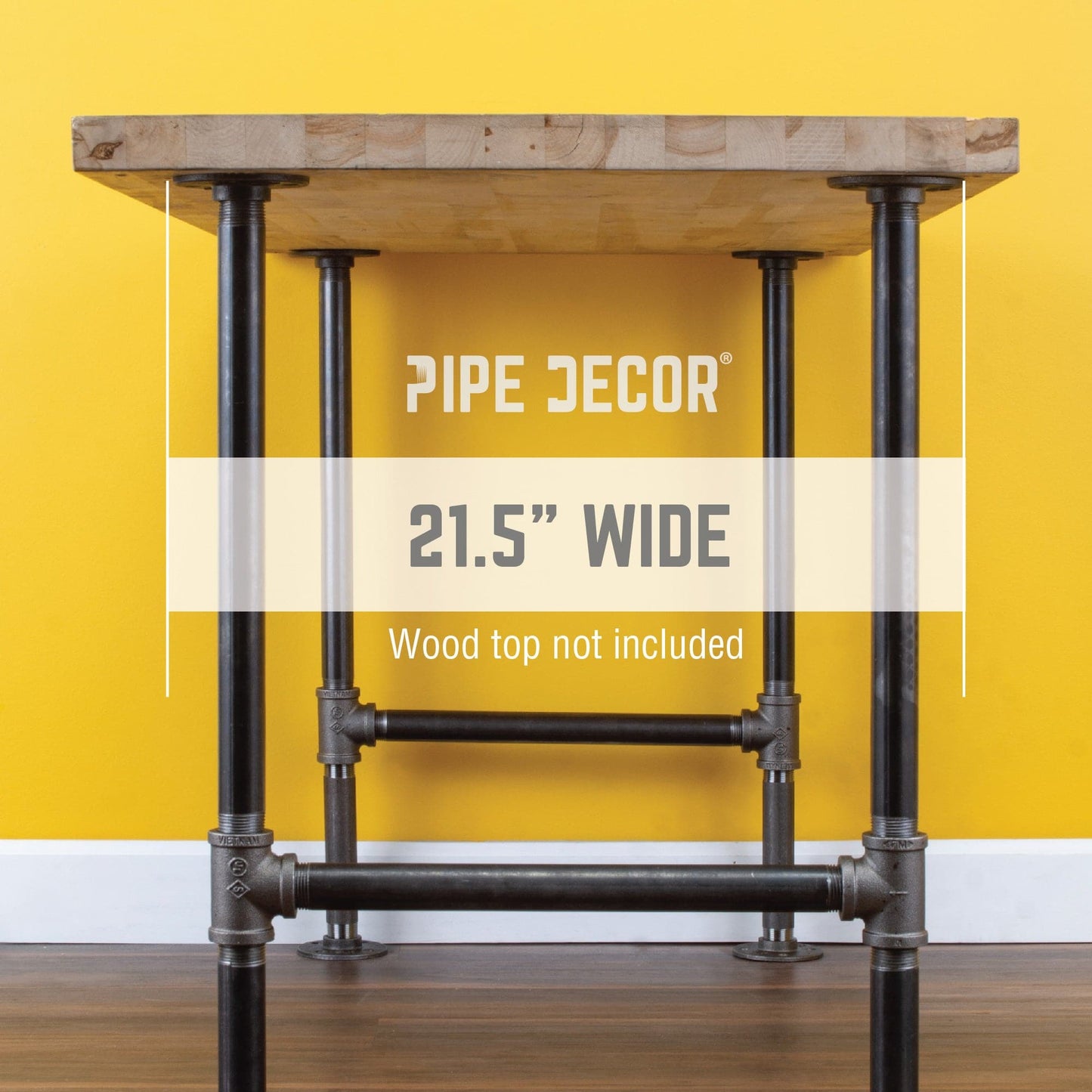 1 in. Heavy Duty H Round Flange Pipe Legs, for Restore Wood Dining Tabletops PIPE DECOR