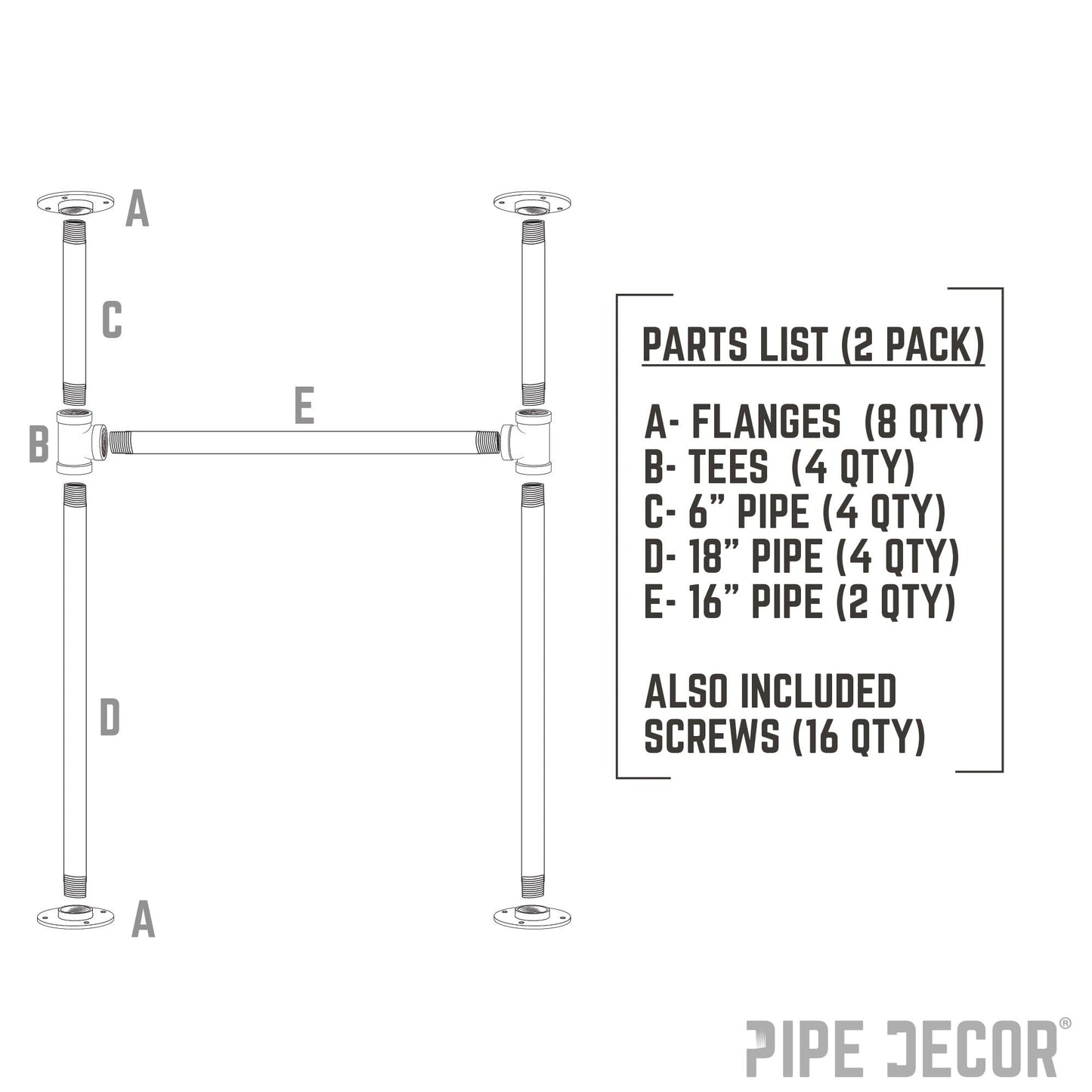 1 in. Heavy Duty H Round Flange Pipe Legs, for Restore Wood Dining Tabletops PIPE DECOR
