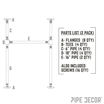 1 in. Heavy Duty H Round Flange Pipe Legs, for Restore Wood Dining Tabletops PIPE DECOR