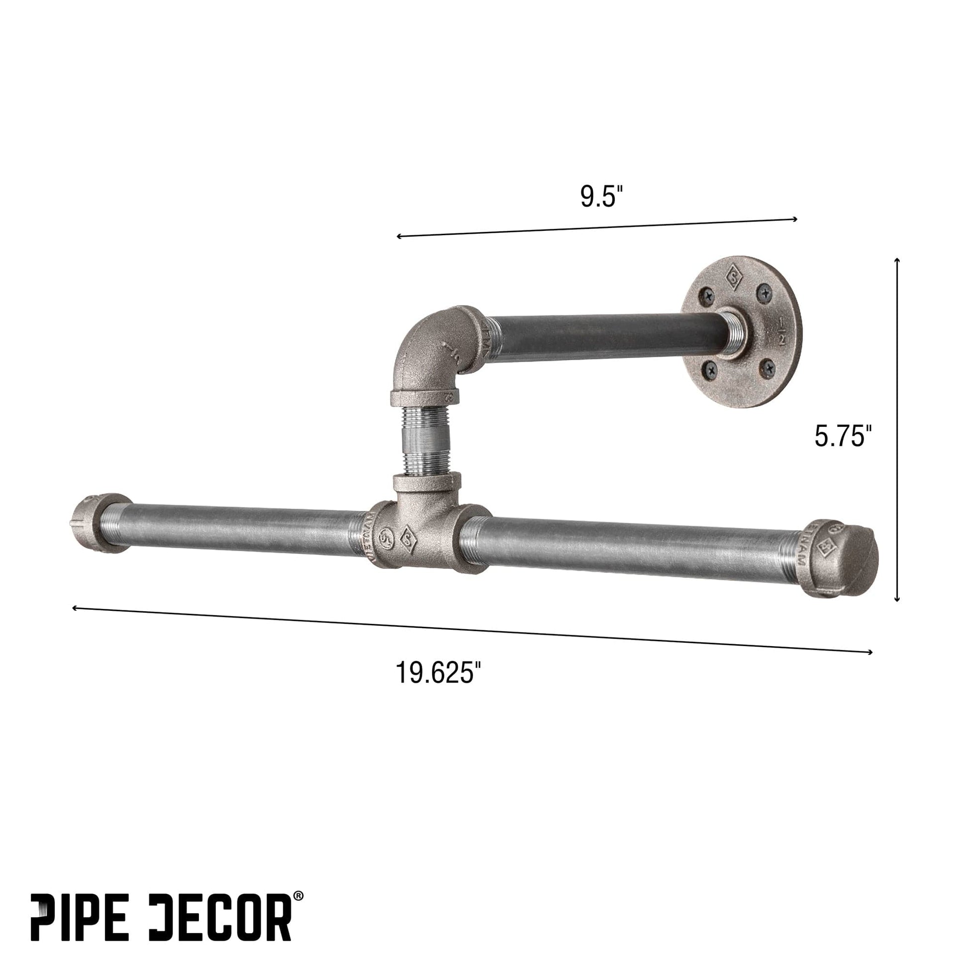 Wall-Mounted Tee-Style Pipe Clothing Rack PIPE DECOR