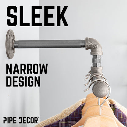 Wall-Mounted Tee-Style Pipe Clothing Rack PIPE DECOR