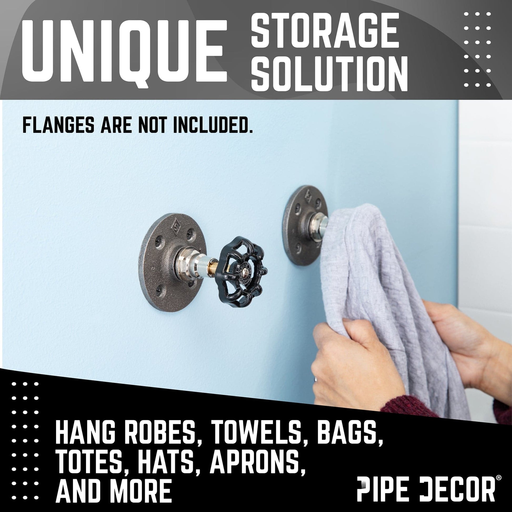 Black Industrial Spigot Handle (2-Pack) PIPE DECOR