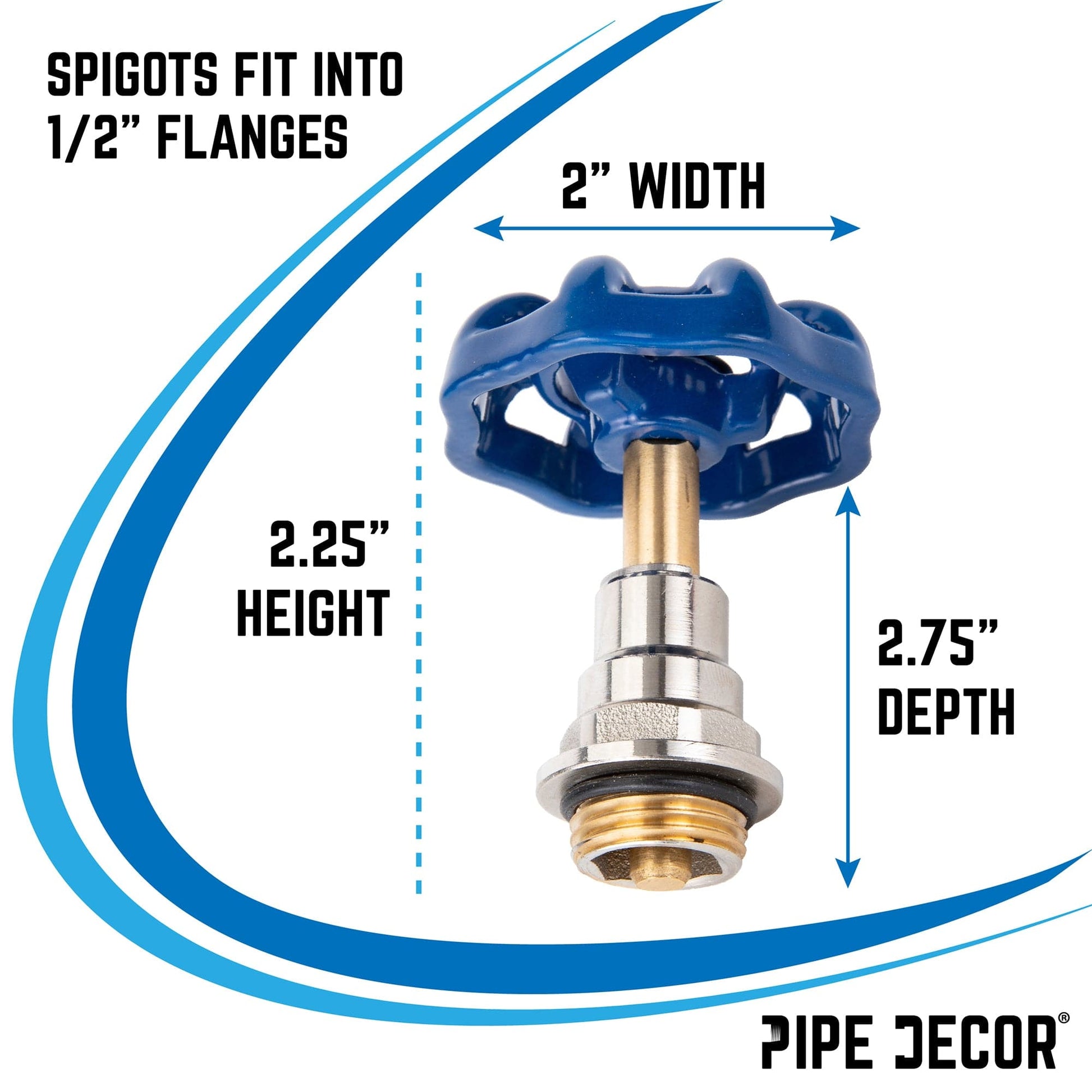 Blue Industrial Spigot Handle (2-Pack) PIPE DECOR