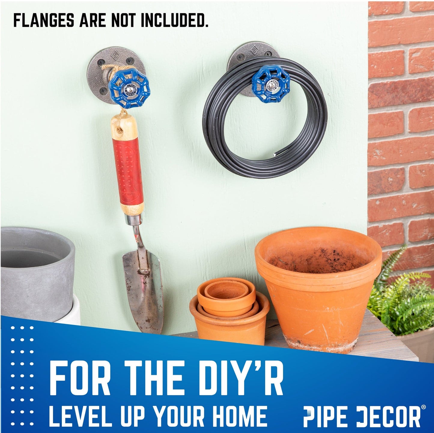 Blue Industrial Spigot Handle (2-Pack) PIPE DECOR