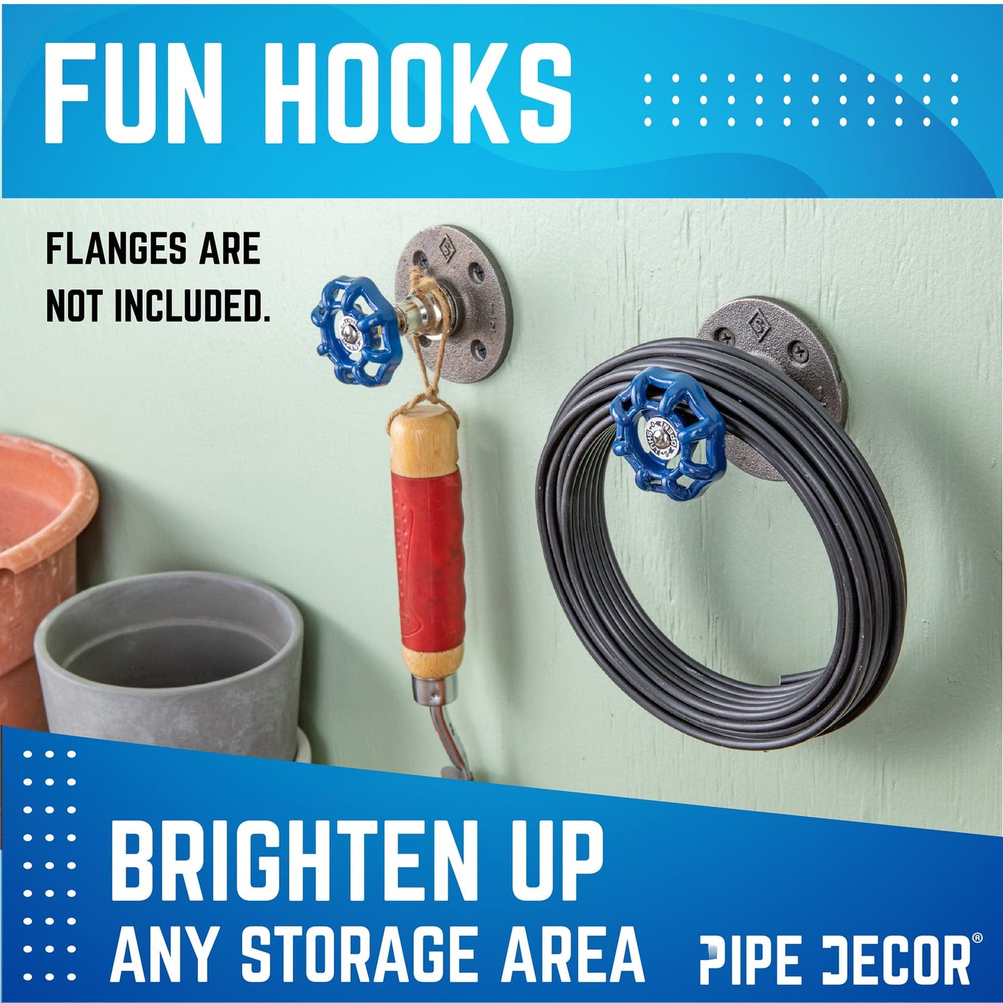 Blue Industrial Spigot Handle (2-Pack) PIPE DECOR