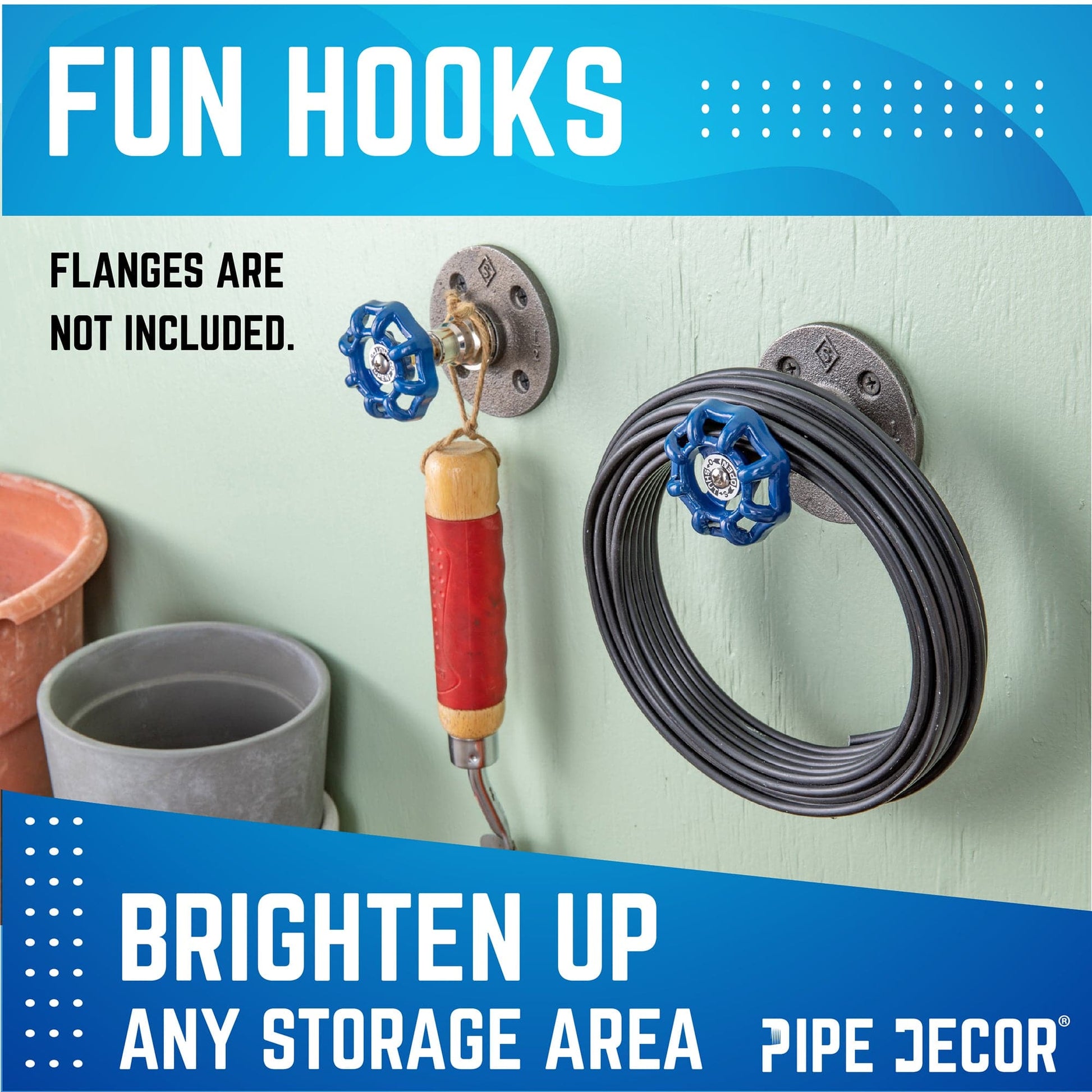 Blue Industrial Spigot Handle (2-Pack) PIPE DECOR