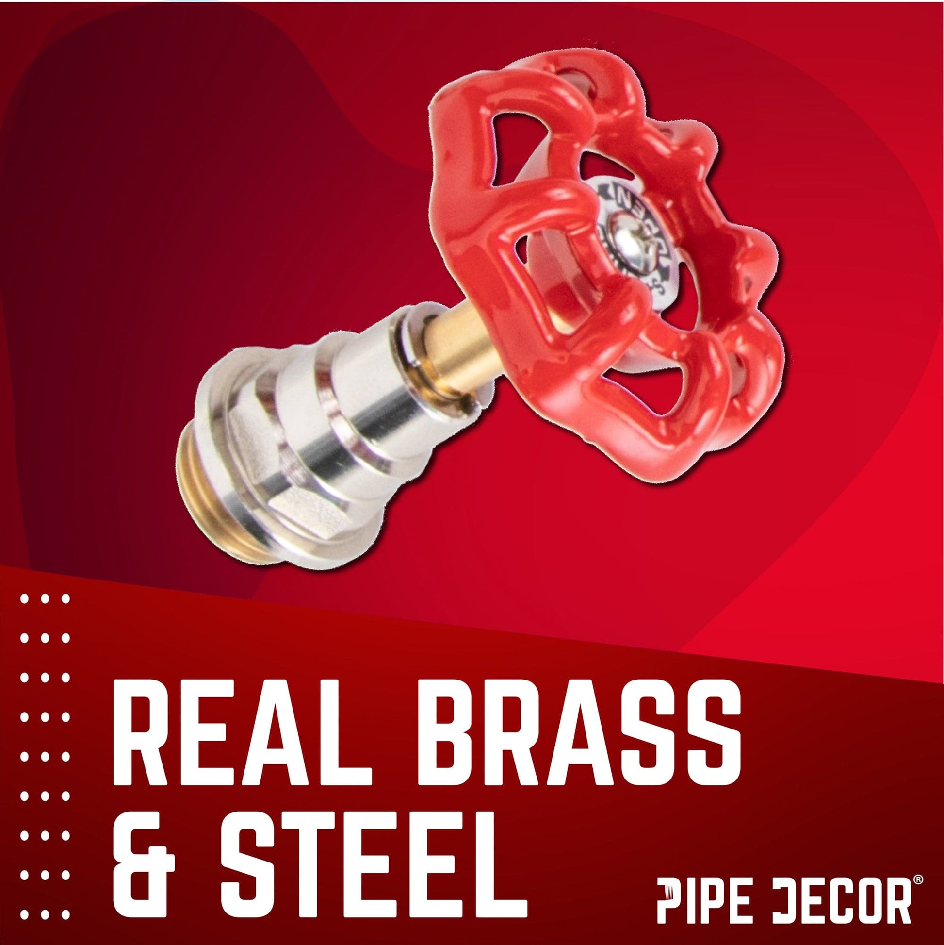 Red Industrial Spigot Handle (2-Pack) PIPE DECOR