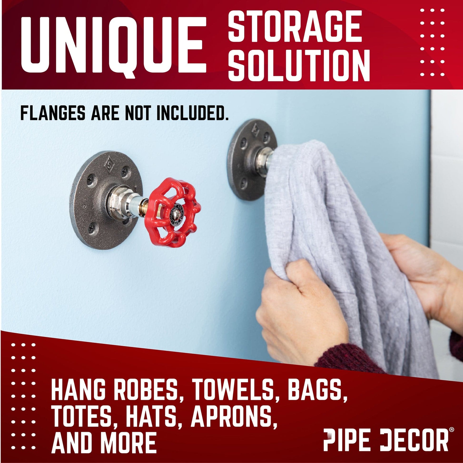 Red Industrial Spigot Handle (2-Pack) PIPE DECOR