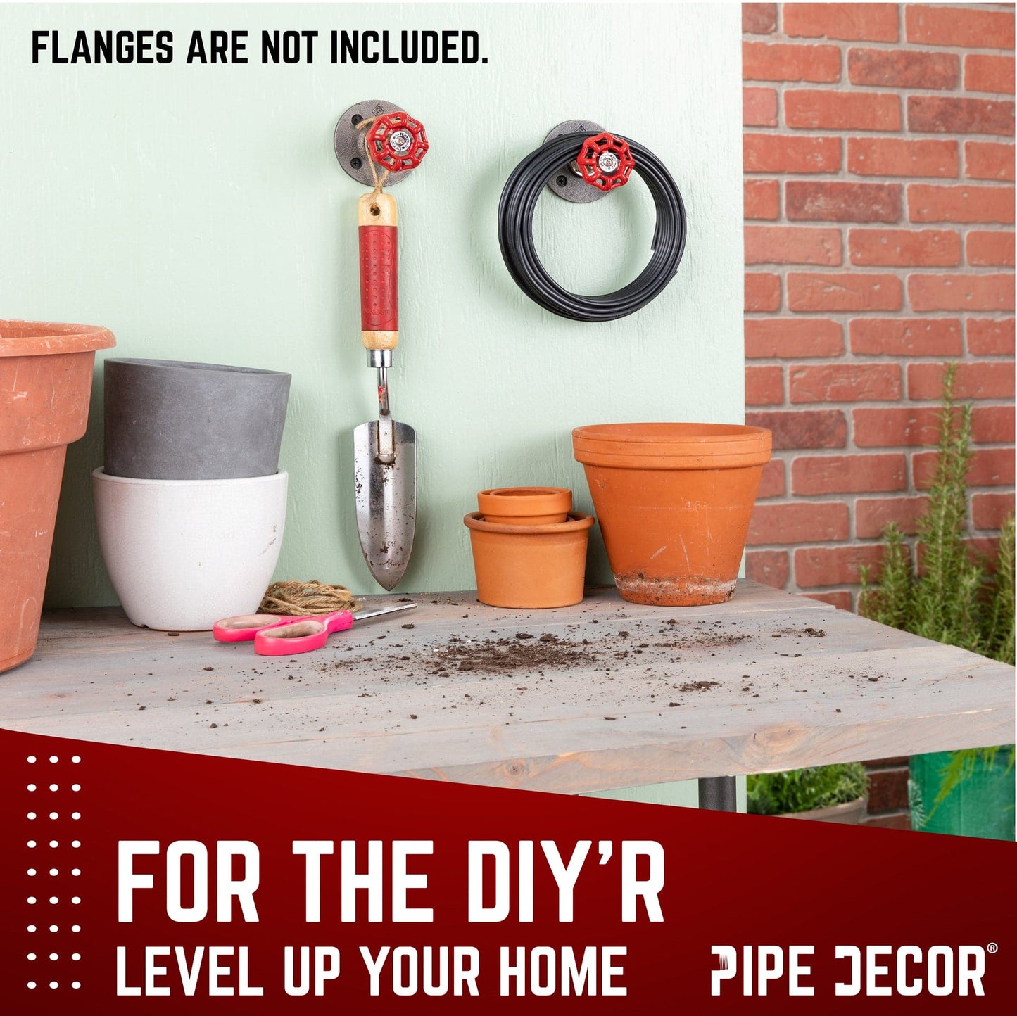 Red Industrial Spigot Handle (2-Pack) PIPE DECOR