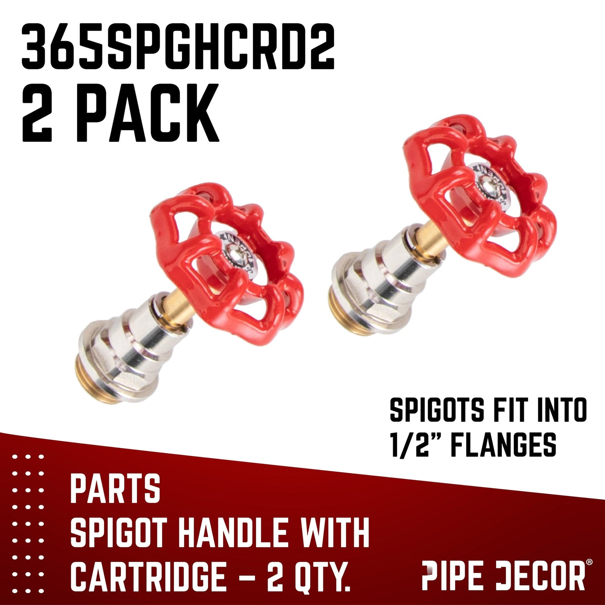 Red Industrial Spigot Handle (2-Pack) PIPE DECOR
