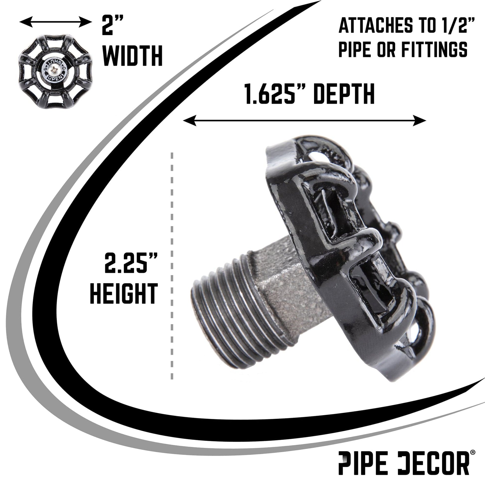 Black Industrial Spigot with Plug (2-Pack) PIPE DECOR