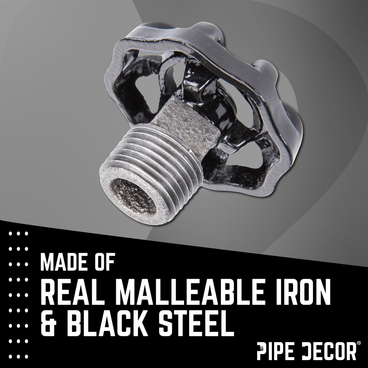 Black Industrial Spigot with Plug (2-Pack) PIPE DECOR