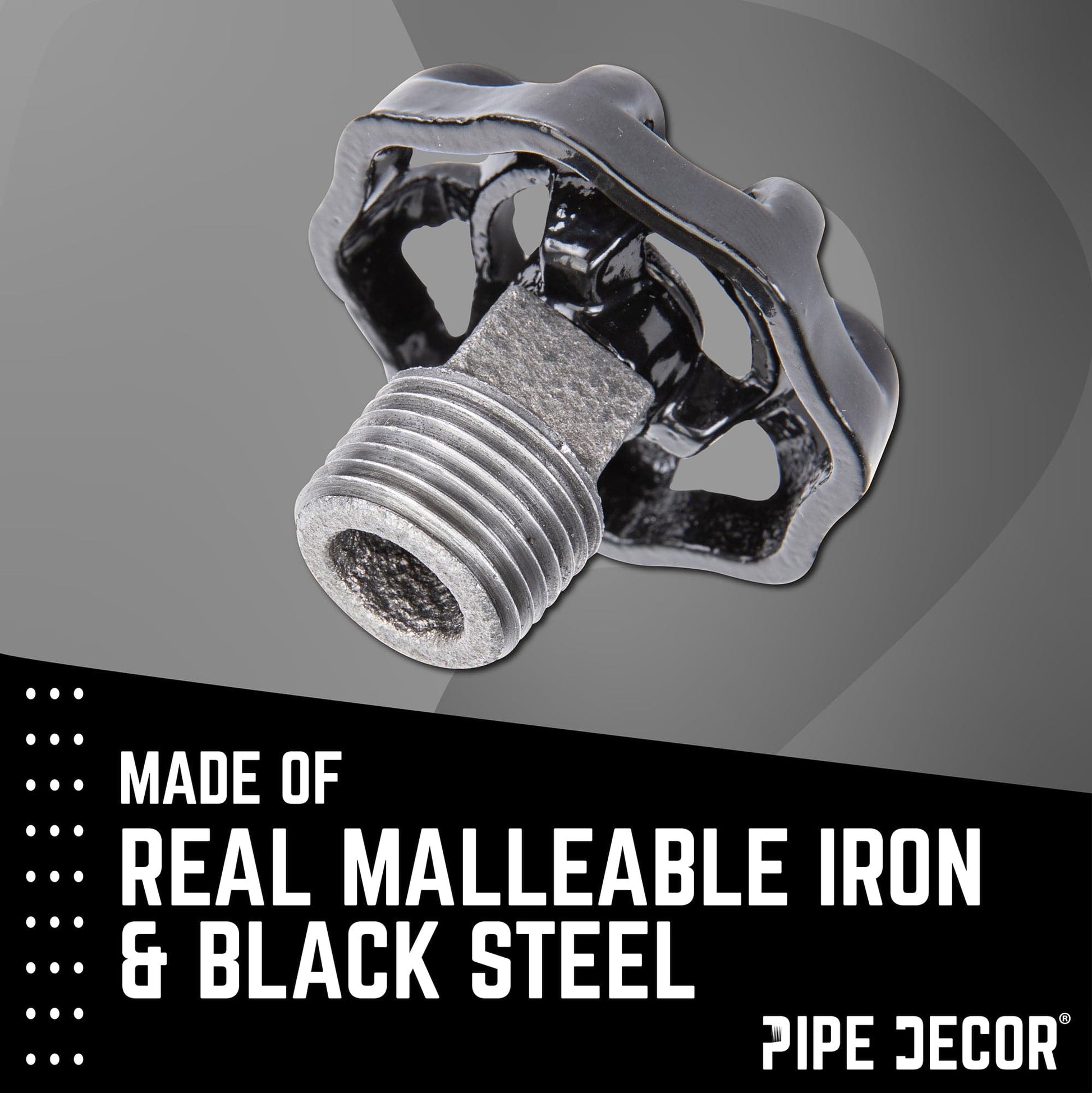 Black Industrial Spigot with Plug (2-Pack) PIPE DECOR