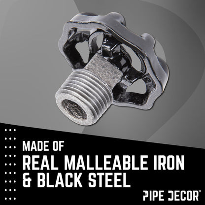 Black Industrial Spigot with Plug (2-Pack) PIPE DECOR