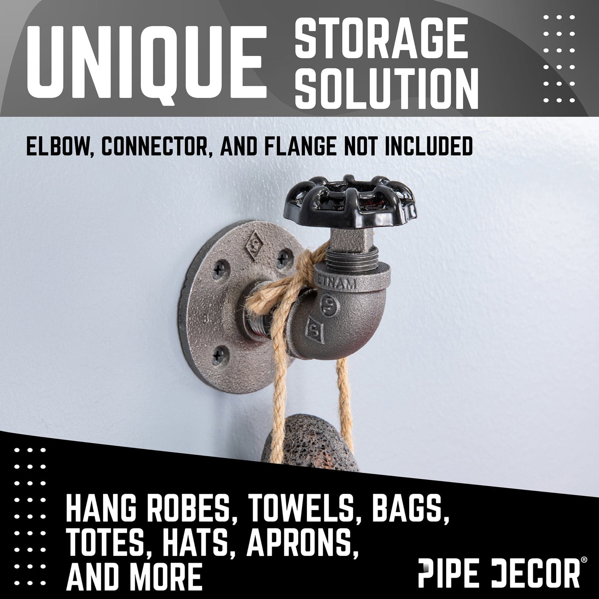 Black Industrial Spigot with Plug (2-Pack) PIPE DECOR