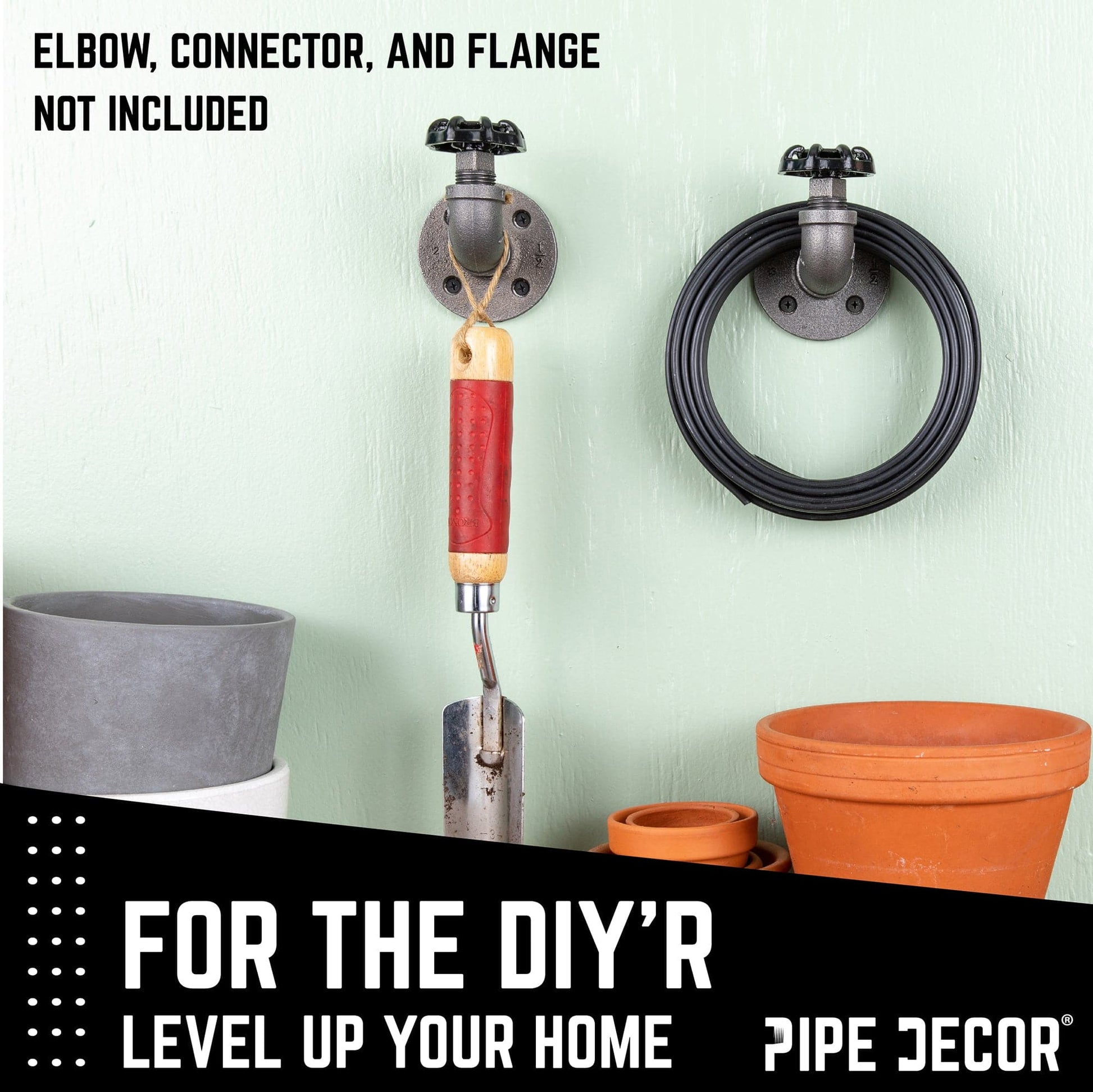 Black Industrial Spigot with Plug (2-Pack) PIPE DECOR