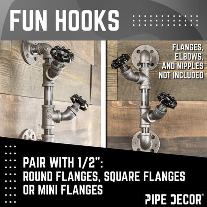 Black Industrial Spigot with Plug (2-Pack) PIPE DECOR