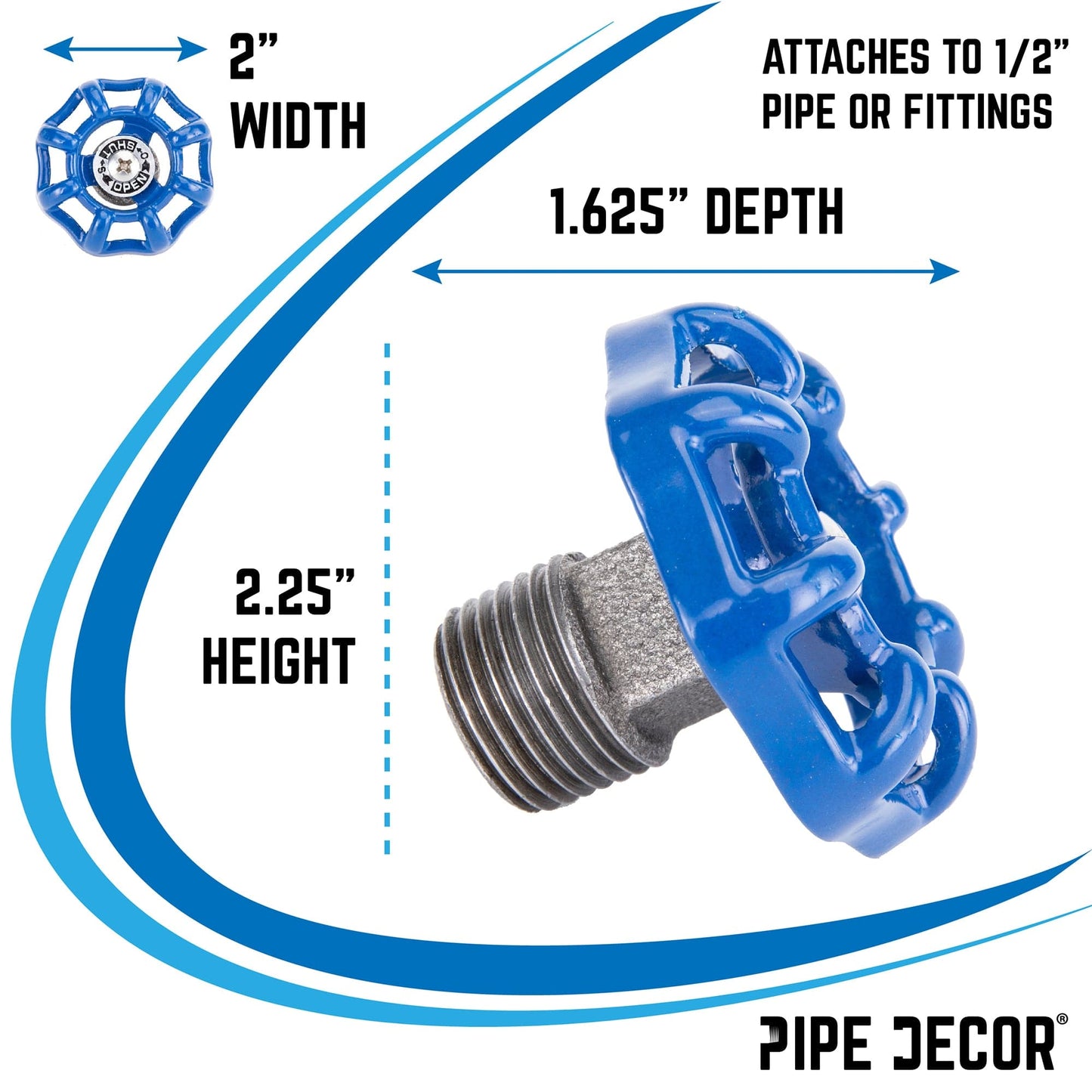 Blue Industrial Spigot with Plug (2-Pack) PIPE DECOR