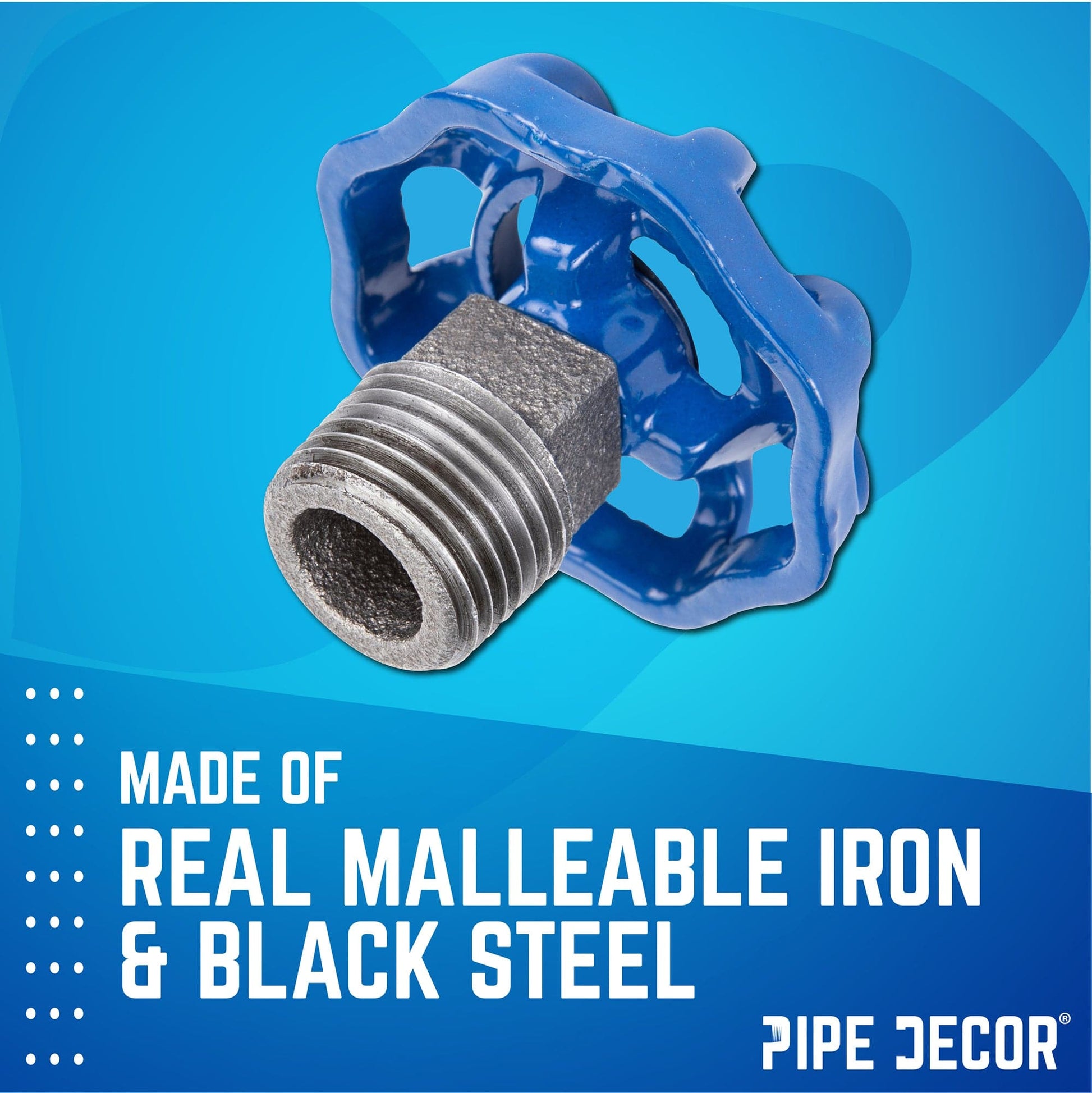 Blue Industrial Spigot with Plug (2-Pack) PIPE DECOR